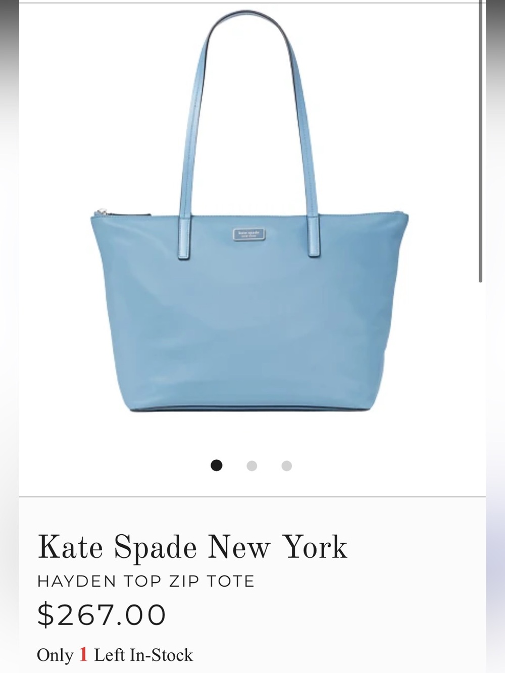 Kate Spade Hayden Top Zip Tote New with Tags